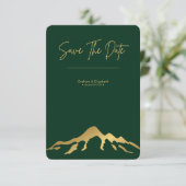 Minimalistische berg Save the Date uitnodiging (Staand voorkant)