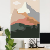 Minimalistische bergachtergrond poster (Thuiskantoor)