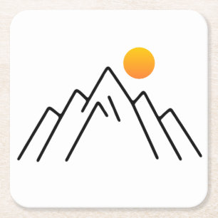 Minimalistische bergen: een op Natuur geïnspireerd Kartonnen Onderzetters