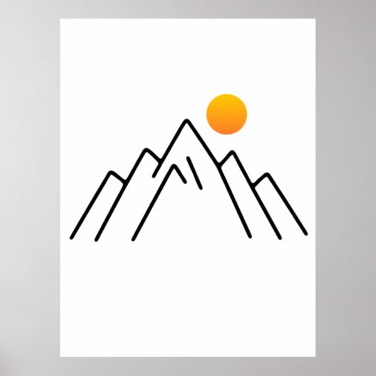 Minimalistische bergen: een op Natuur geïnspireerd Poster (Voorkant)