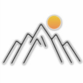 Minimalistische bergen: een op Natuur geïnspireerd Sticker (Voorkant)