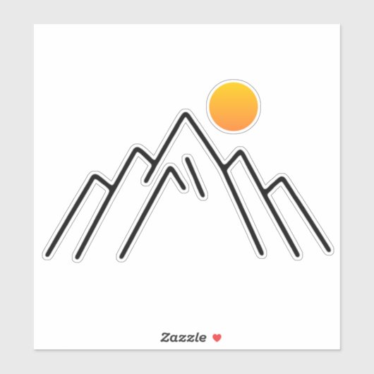 Minimalistische bergen: een op Natuur geïnspireerd Sticker (Vel)