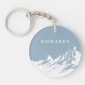 Minimalistische bergillustratie Icy Blue Sleutelhanger (Voorkant)