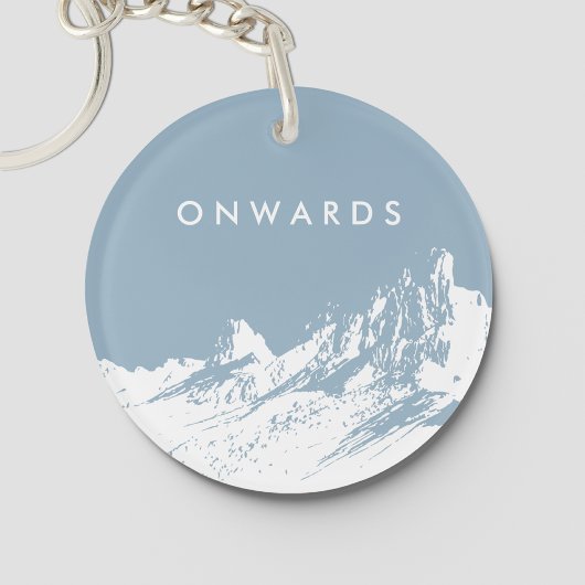 Minimalistische bergillustratie Icy Blue Sleutelhanger
