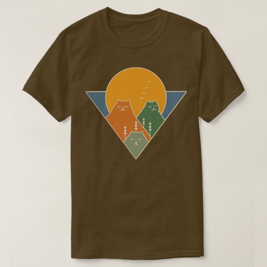 MINIMALISTISCHE BERGKATTEN T-SHIRT (Design voorkant)