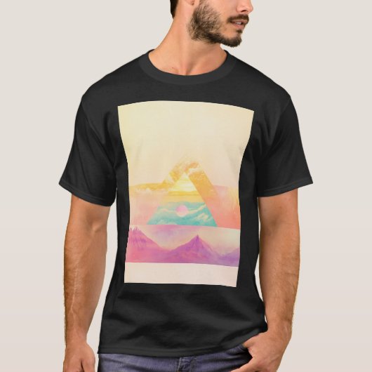 Minimalistische berglandschap actief t-shirt (Voorkant)