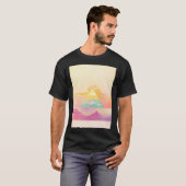 Minimalistische berglandschap actief t-shirt (Voorkant volledig)