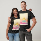 Minimalistische berglandschap actief t-shirt (Unisex)