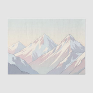 Minimalistische berglandschap met pastelkleuren tissuepapier
