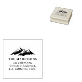 Minimalistische bergsilhouet retouradres rubberstempel (Gestempeld)
