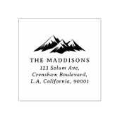 Minimalistische bergsilhouet retouradres rubberstempel (Afrduk)