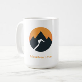 Minimalistische bergzonsondergang ontwerp koffiemok