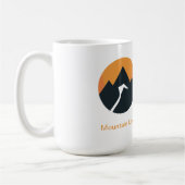 Minimalistische bergzonsondergang ontwerp koffiemok (Links)