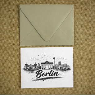 Minimalistische Berlino Duitsland Stadsgezicht Kun Briefkaart