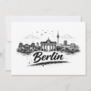 Minimalistische Berlino Duitsland Stadsgezicht Kun Kaart