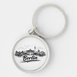 Minimalistische Berlino Duitsland Stadsgezicht Kun Sleutelhanger