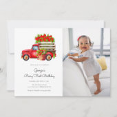 Minimalistische Berry Sweet Strawberry eerste verj Kaart (Voorkant)