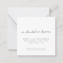 Minimalistische Besluit Voor Altijd Vierkant Bewaa Notitiekaartje