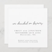 Minimalistische Besluit Voor Altijd Vierkant Bewaa Notitiekaartje (Voorkant / Achterkant)