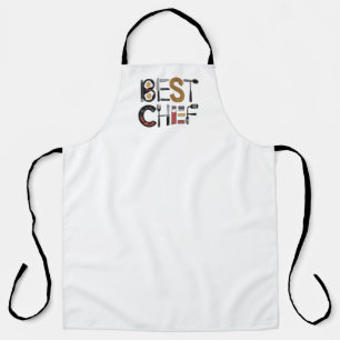 Minimalistische "BEST CHEF" Keukengereedschap Typo Schort