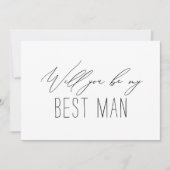 Minimalistische Best Man Groomsman Proposal Kaart (Voorkant)