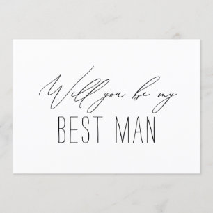 Minimalistische Best Man Groomsman Proposal Kaart
