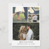Minimalistische Beste Dag Ooit Paar Fotobruiloft Bedankkaart (Voorkant)