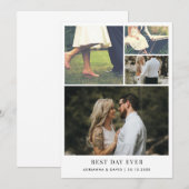 Minimalistische Beste Dag Ooit Paar Fotobruiloft Bedankkaart (Voorkant / Achterkant)