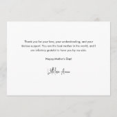 Minimalistische 'Beste moeder ooit' aangepaste fot Kaart (Achterkant)