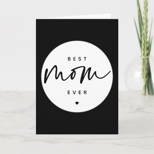 Minimalistische Beste Moeder Ooit elegante Script Kaart (Voorkant)