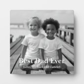 Minimalistische beste vader ooit gepersonaliseerde fotoplaat (Voorkant)