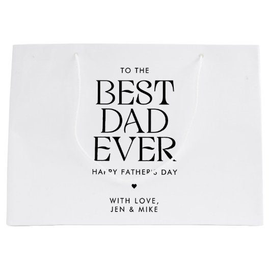 Minimalistische beste vader ooit moderne Vaderdag Groot Cadeauzakje (Voorkant)