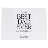Minimalistische beste vader ooit moderne Vaderdag Groot Cadeauzakje (Achterkant)