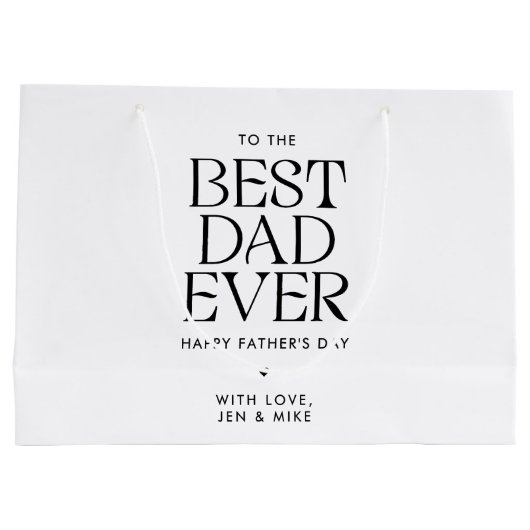 Minimalistische beste vader ooit moderne Vaderdag Groot Cadeauzakje (Achterkant)