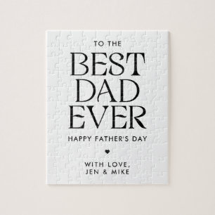 Minimalistische beste vader ooit moderne Vaderdag Legpuzzel
