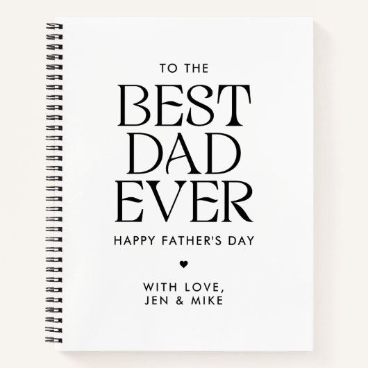 Minimalistische beste vader ooit moderne Vaderdag Notitieboek (Voorkant)