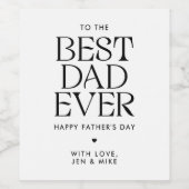 Minimalistische beste vader ooit moderne Vaderdag Wijn Etiket (Enkel label)