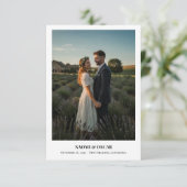 Minimalistische bestemming Fotobruiloft Bewaar de  Save The Date (Staand voorkant)