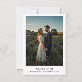 Minimalistische bestemming Fotobruiloft Bewaar de  Save The Date