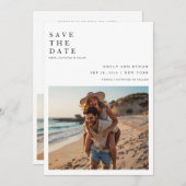 Minimalistische bestemming QR Code Trouwfoto Save The Date (Voorkant / Achterkant)