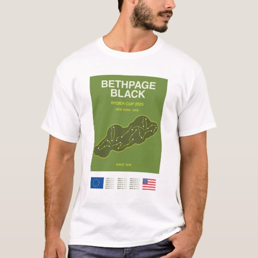 Minimalistische Bethpage Black Ryder Cup Lijn Prin T-shirt (Voorkant)