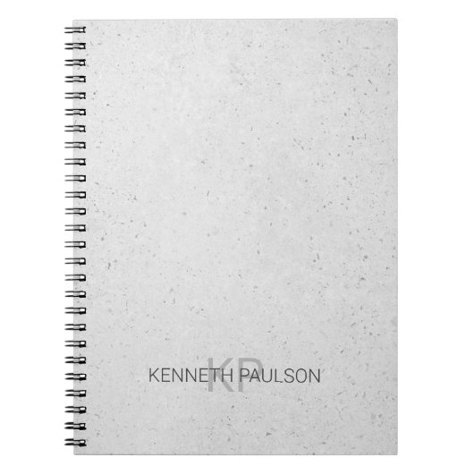 Minimalistische betonnen mannelijke initiaal naam notitieboek (Voorkant)