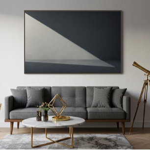 Minimalistische betonnen wandlicht en schaduw foto poster