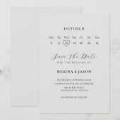 Minimalistische bewaar de datum kalender save the date (Voorkant / Achterkant)