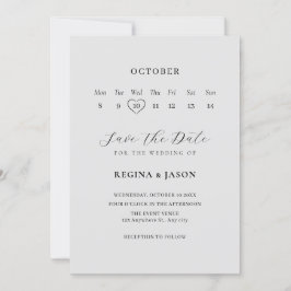 Minimalistische bewaar de datum kalender save the date