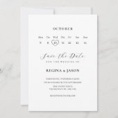 Minimalistische bewaar de datum kalender save the date (Voorkant)