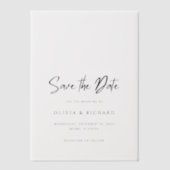 Minimalistische Bewaar De Datum Vellum Uitnodiging (Voorkant)