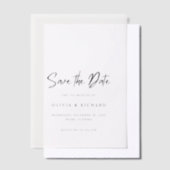 Minimalistische Bewaar De Datum Vellum Uitnodiging (Offset)