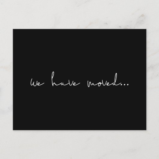 Minimalistische bewegende aankondiging briefkaart (Voorkant)