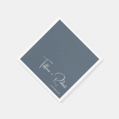 Minimalistische bewerkbare kleur Dusty Blue Weddin Servet (Hoek)